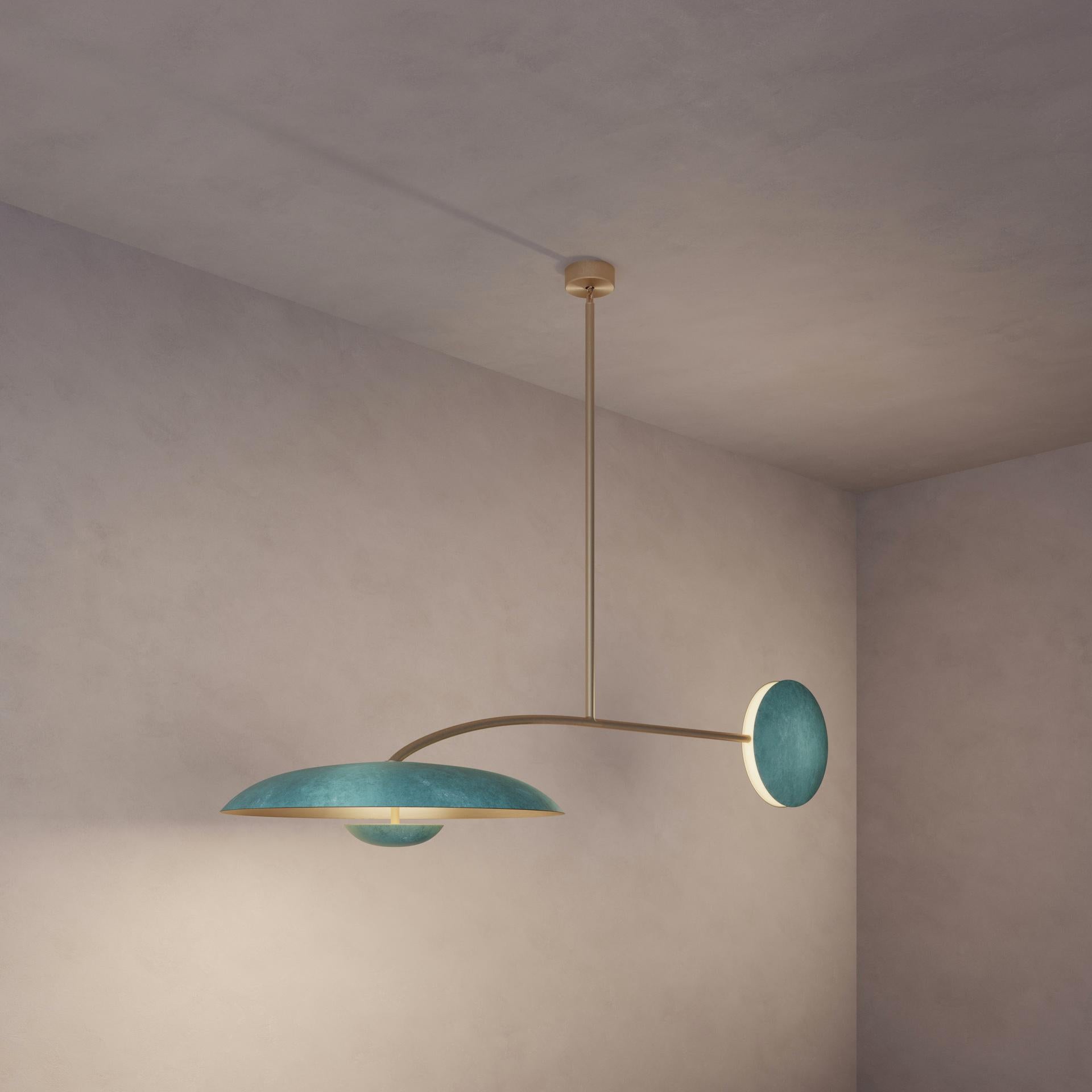 Contemporary Orbit Solo Verdigris Ceiling Light by Atelier001