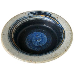 Vintage Orbit Stoneware Dish by Inge Persson for Rorstrand Atelje, Sweden, 1960s