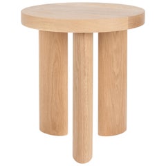 Orbit Three-Legged Stool and Side Table in Oak by Jamie Gray
