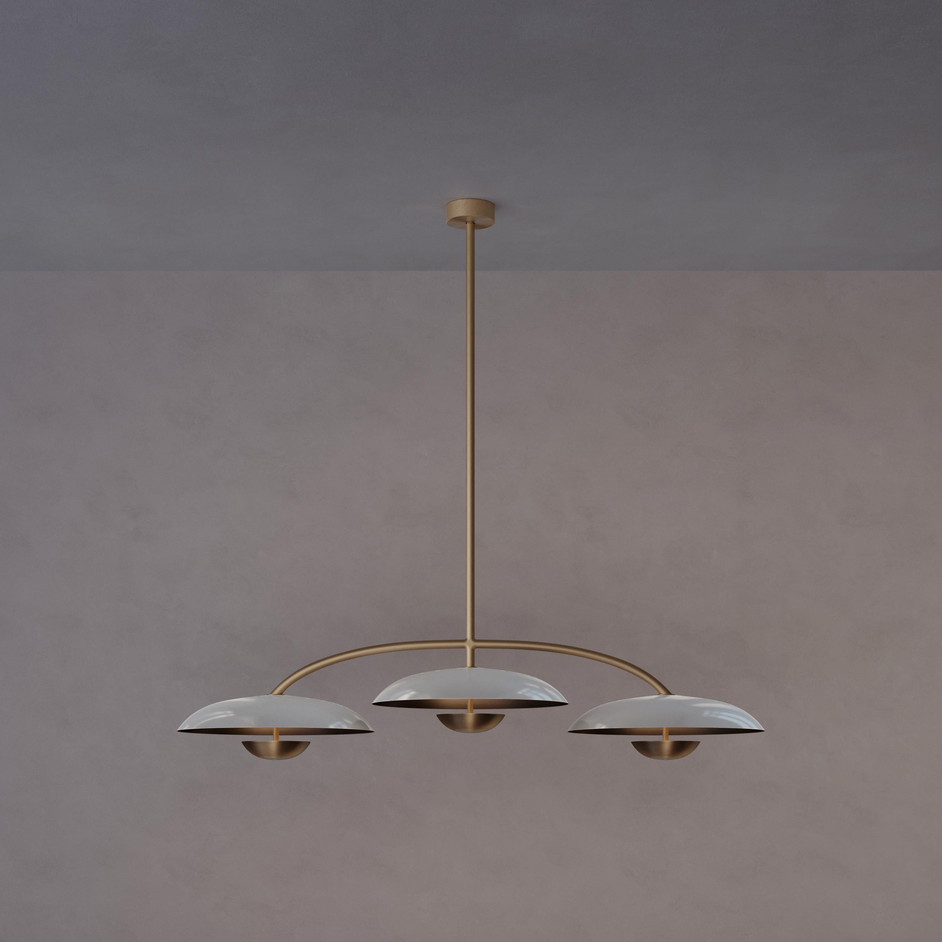 Organic Modern 'Orbit Trio Purion' Handmade Piano Lacquered Brass Ceiling Light For Sale