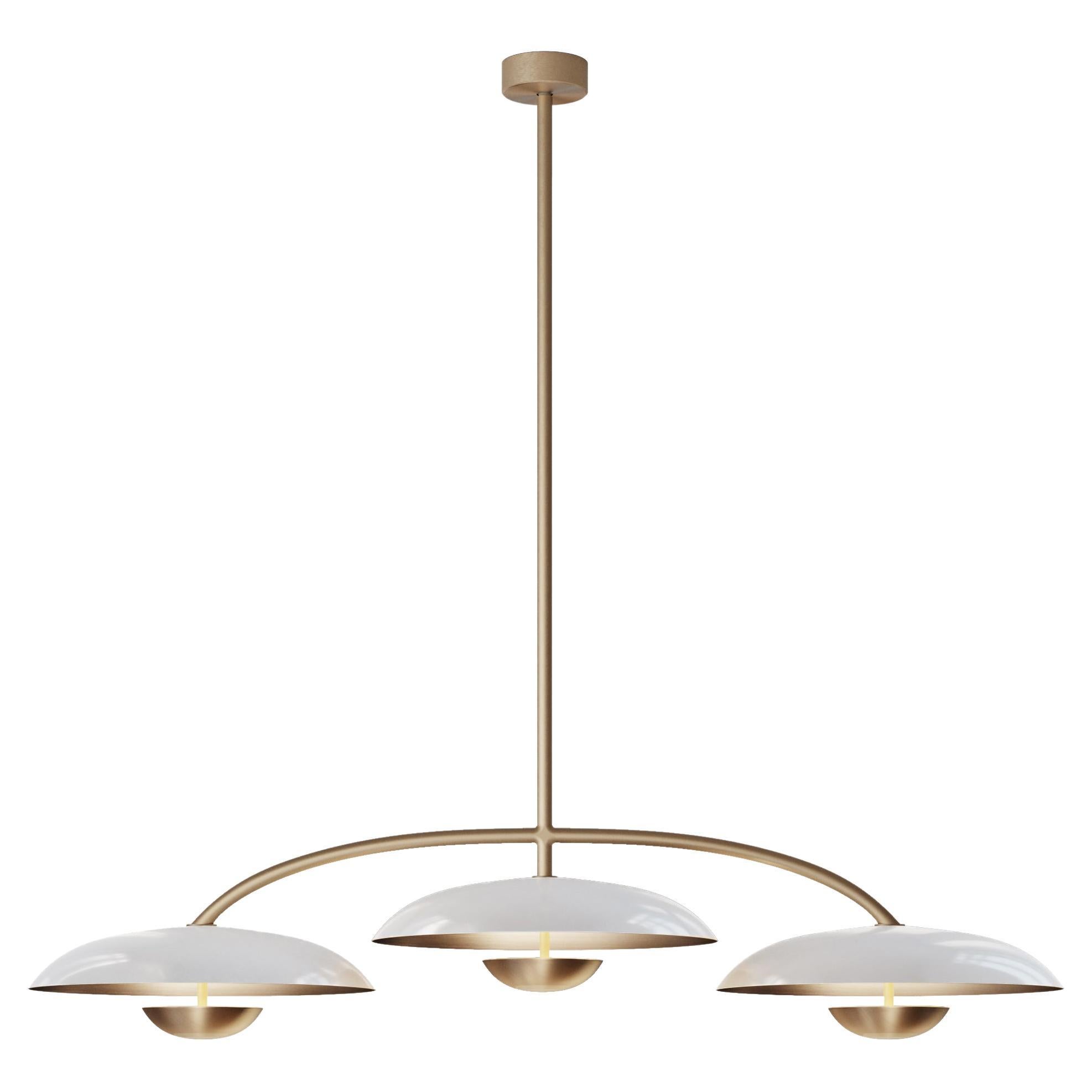 'Orbit Trio Purion' Handmade Piano Lacquered Brass Ceiling Light For Sale