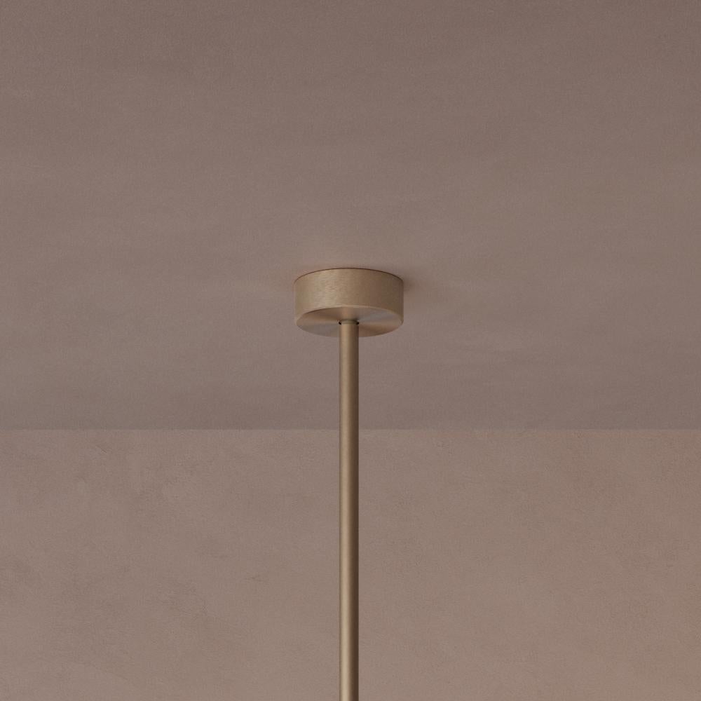 Contemporary 'Orbit Trio Verdigris' Handmade Verdigris Patinated Brass Ceiling Light For Sale