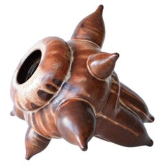 Orbitae Vase in Glazed Iron-rich Stoneware by Robin Kerr