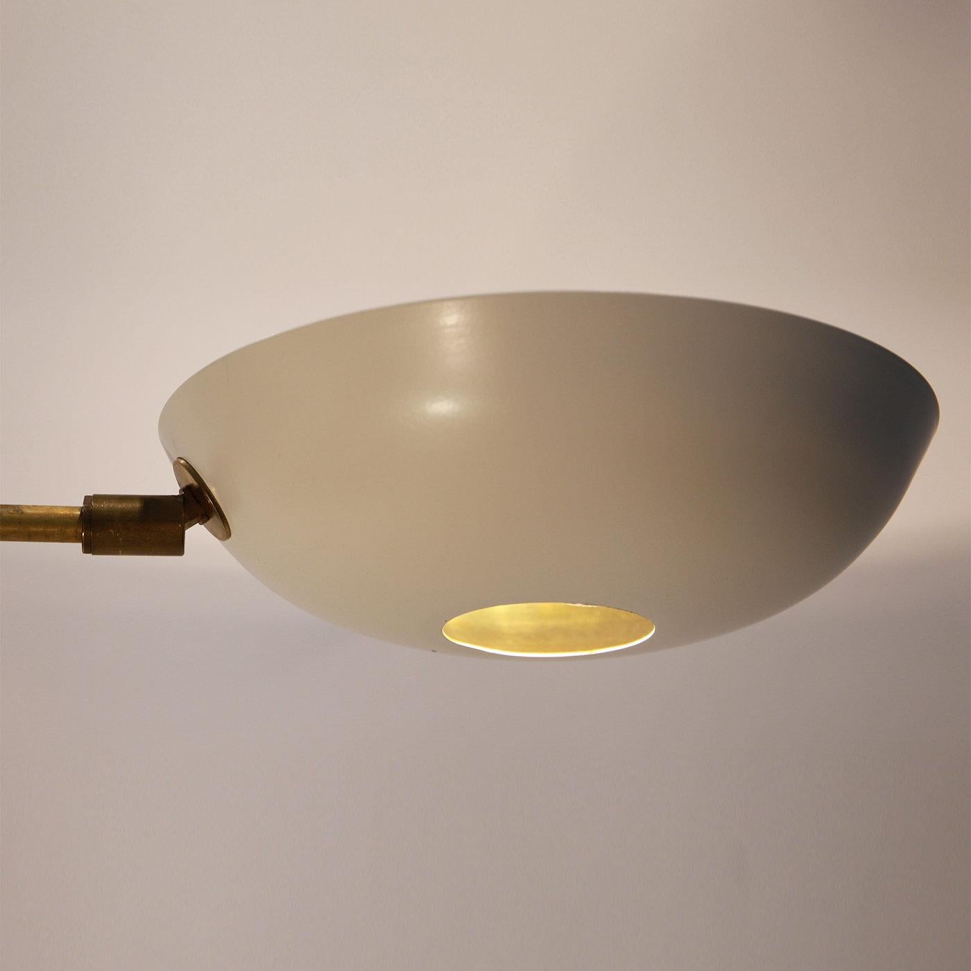 Italiano Lampadario Orbital a 3 bracci rotanti in ottone di Silvio Piattelli in vendita