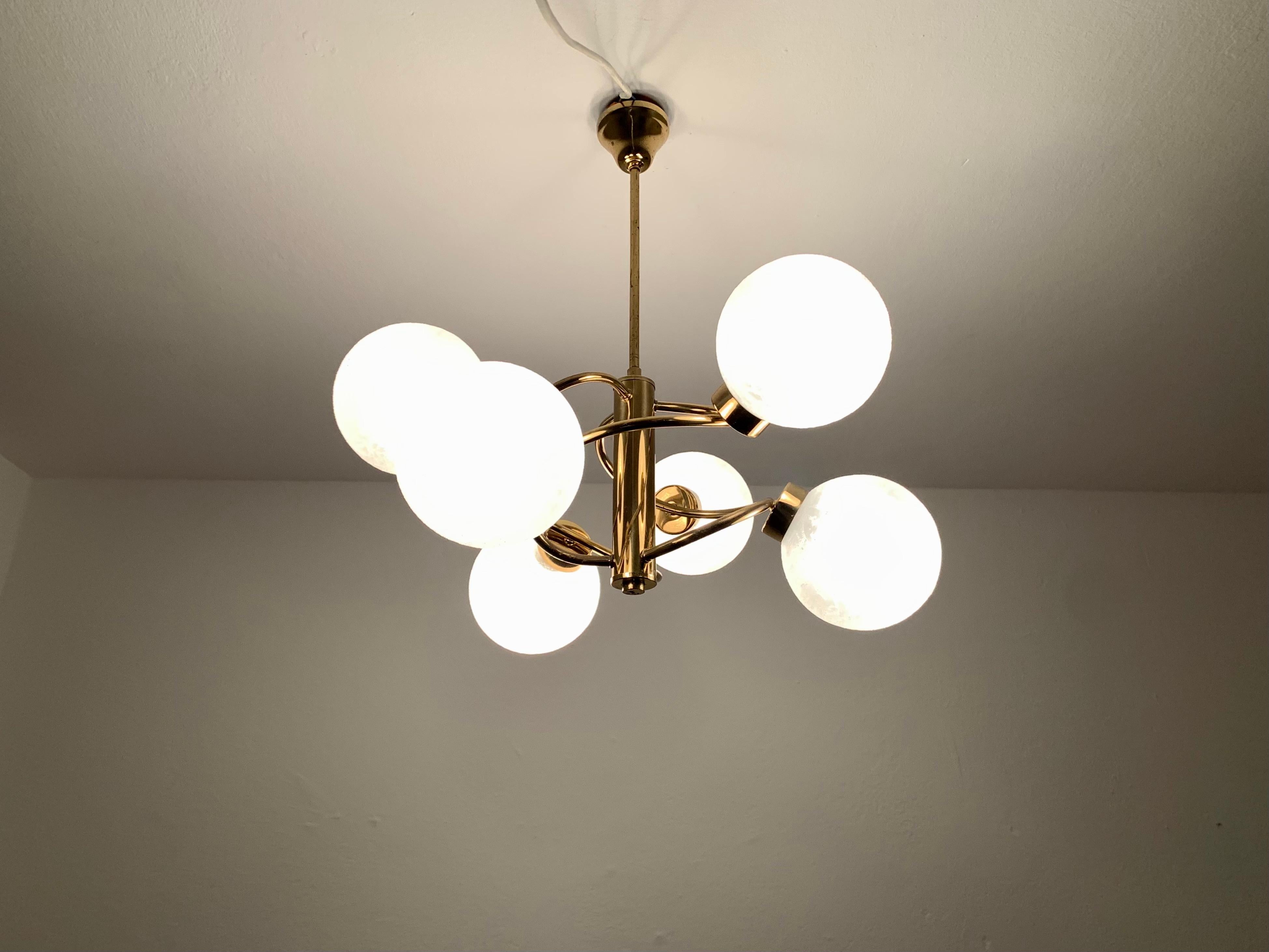 Orbital Brass Chandelier For Sale 3