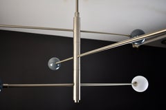 Orbital Three-Arm Pendant in Grey Enamel, Glass and Nickel by Blueprint Lighting