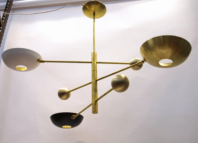 Orbitale Brass Chandelier 3 Rotating Balanced Arms, 120 cm 48 inches diameter For Sale 6