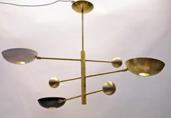 Orbitale Brass Chandelier 3 Rotating Balanced Arms, 120 cm 48 inches diameter