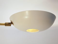 Orbitale Brass Chandelier 3 Rotating Balanced Arms, Stilnovo Style, Brass Shades