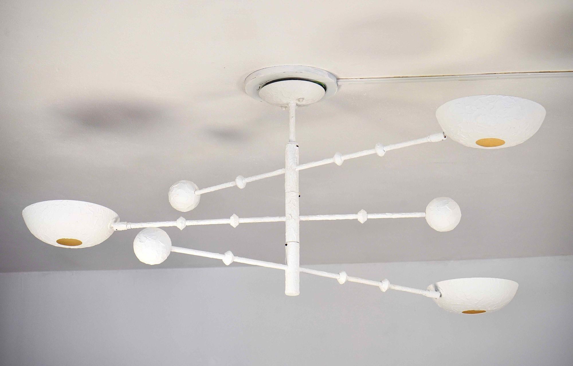 Orbitale chandelier with 3 rotating arms on the new Giacometti style finish. For Sale 8