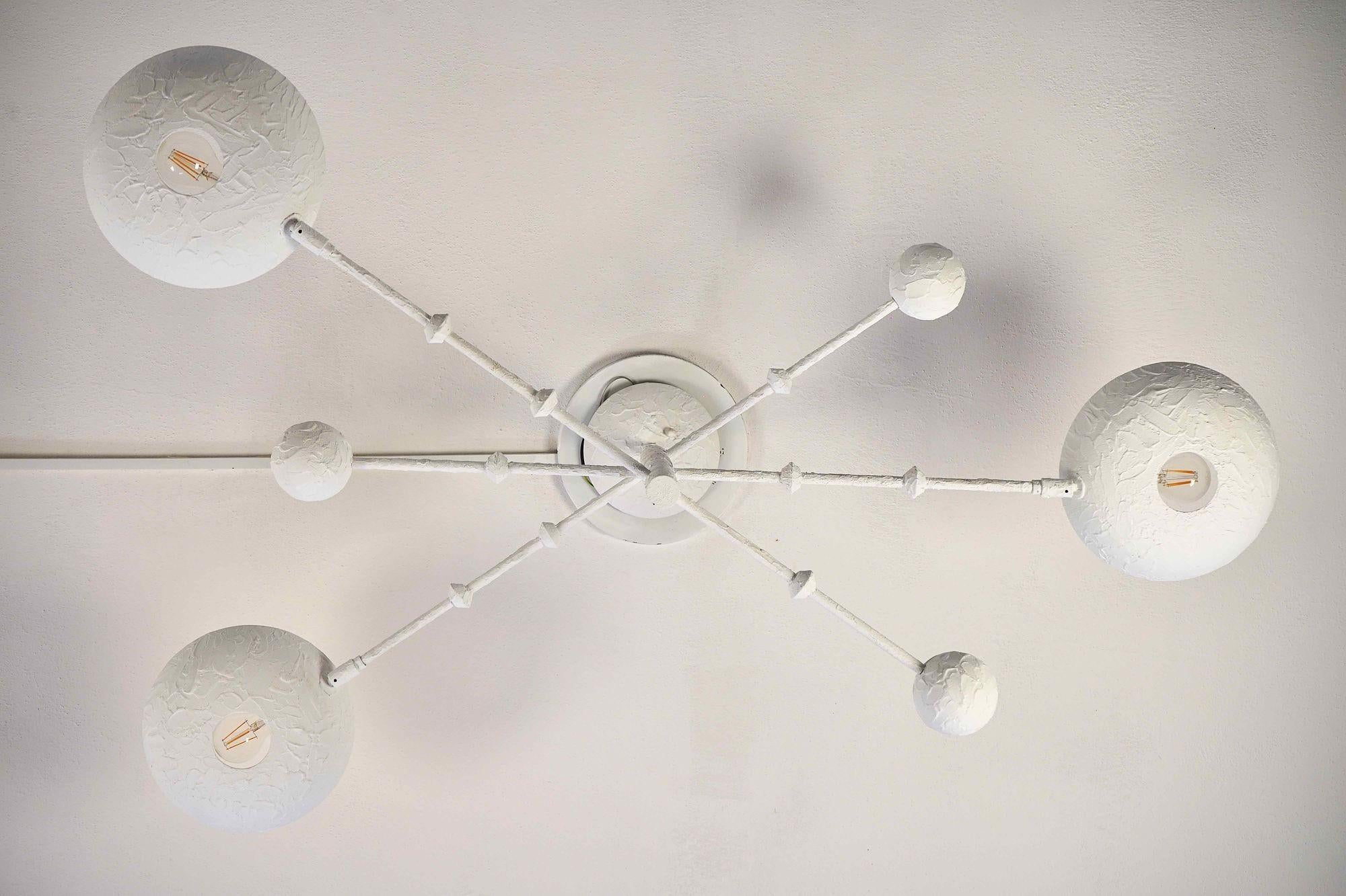 Orbitale chandelier with 3 rotating arms on the new Giacometti style finish. For Sale 11