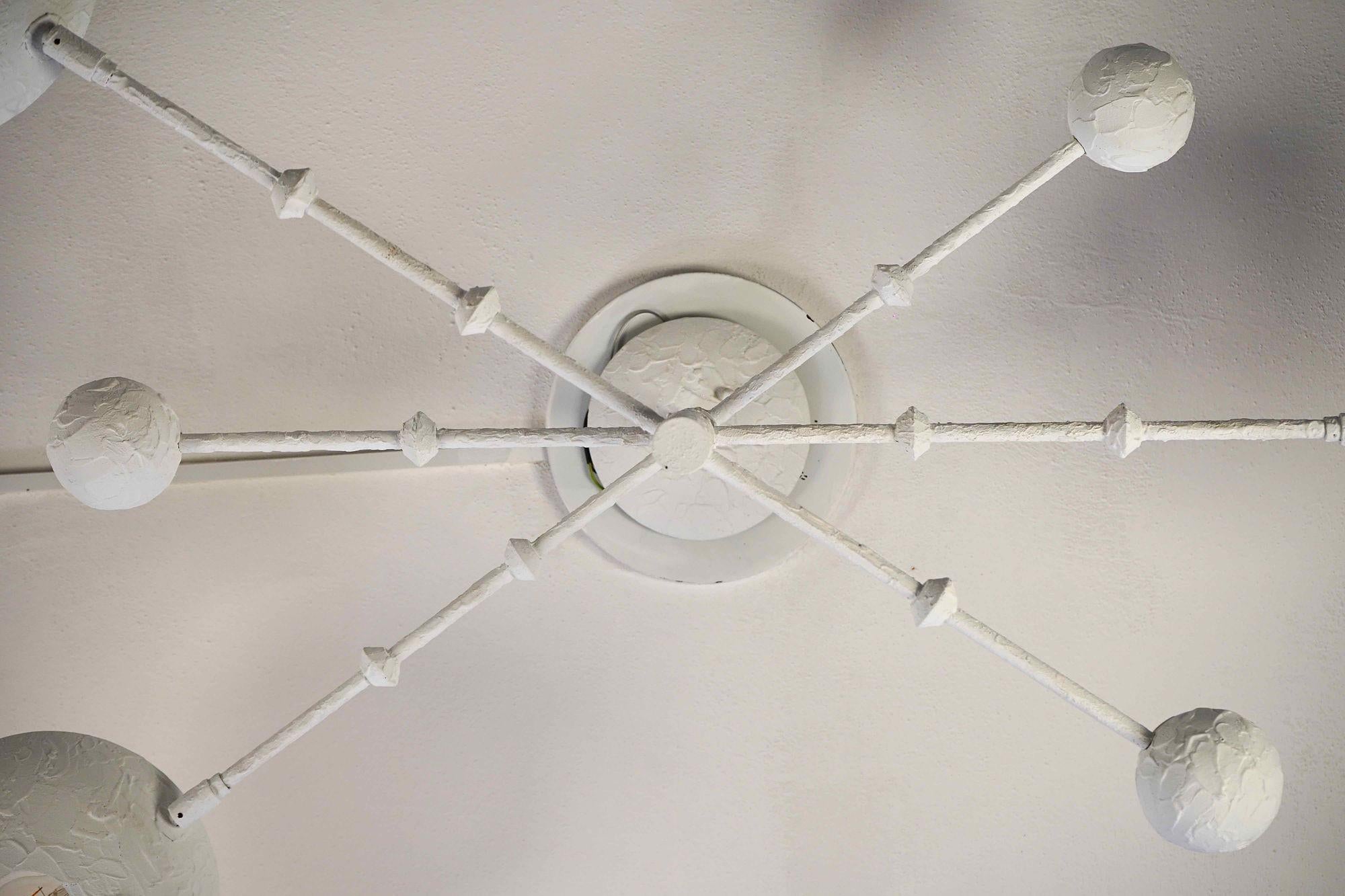 Orbitale chandelier with 3 rotating arms on the new Giacometti style finish. For Sale 12
