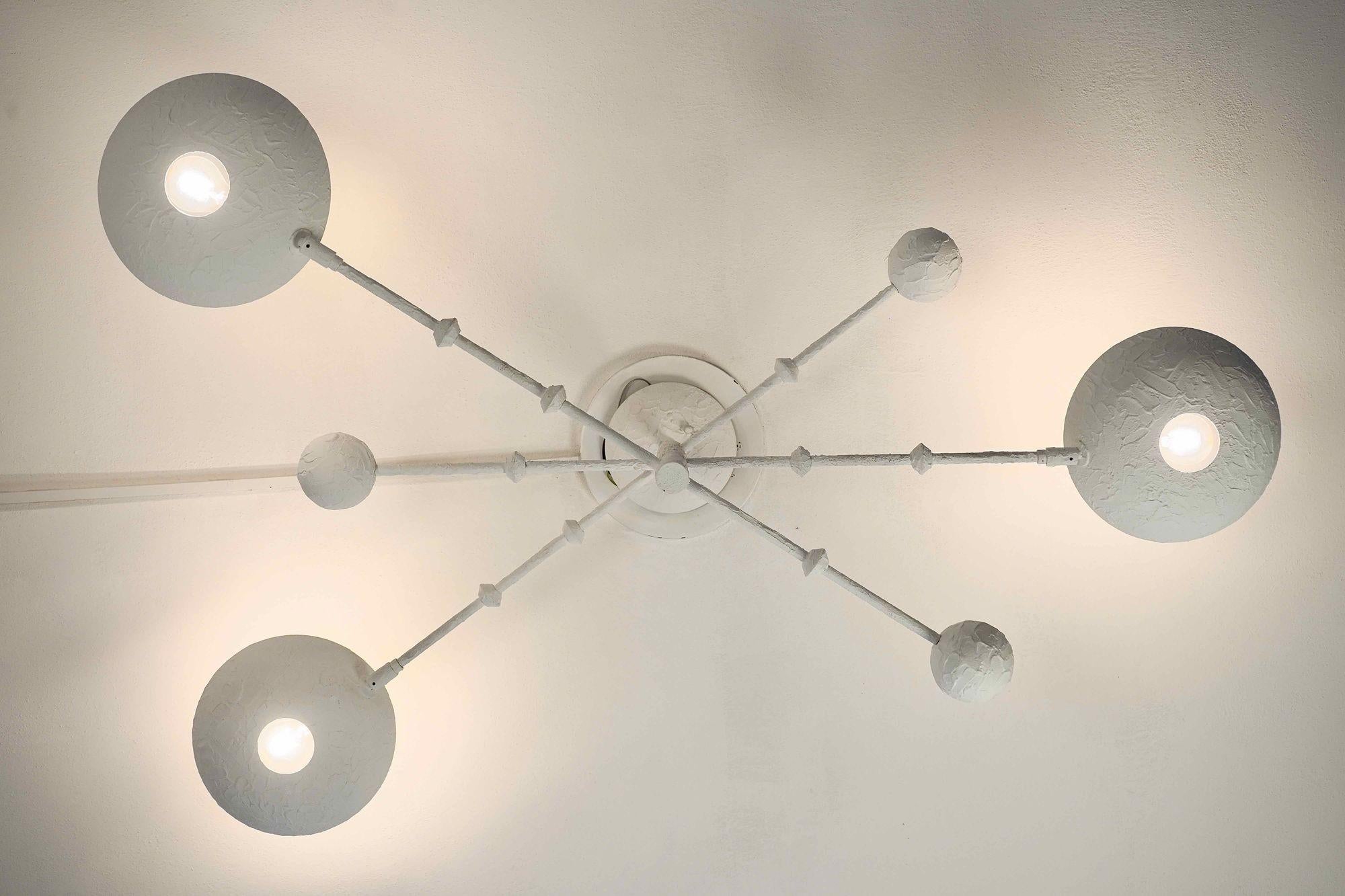 Orbitale chandelier with 3 rotating arms on the new Giacometti style finish. For Sale 14