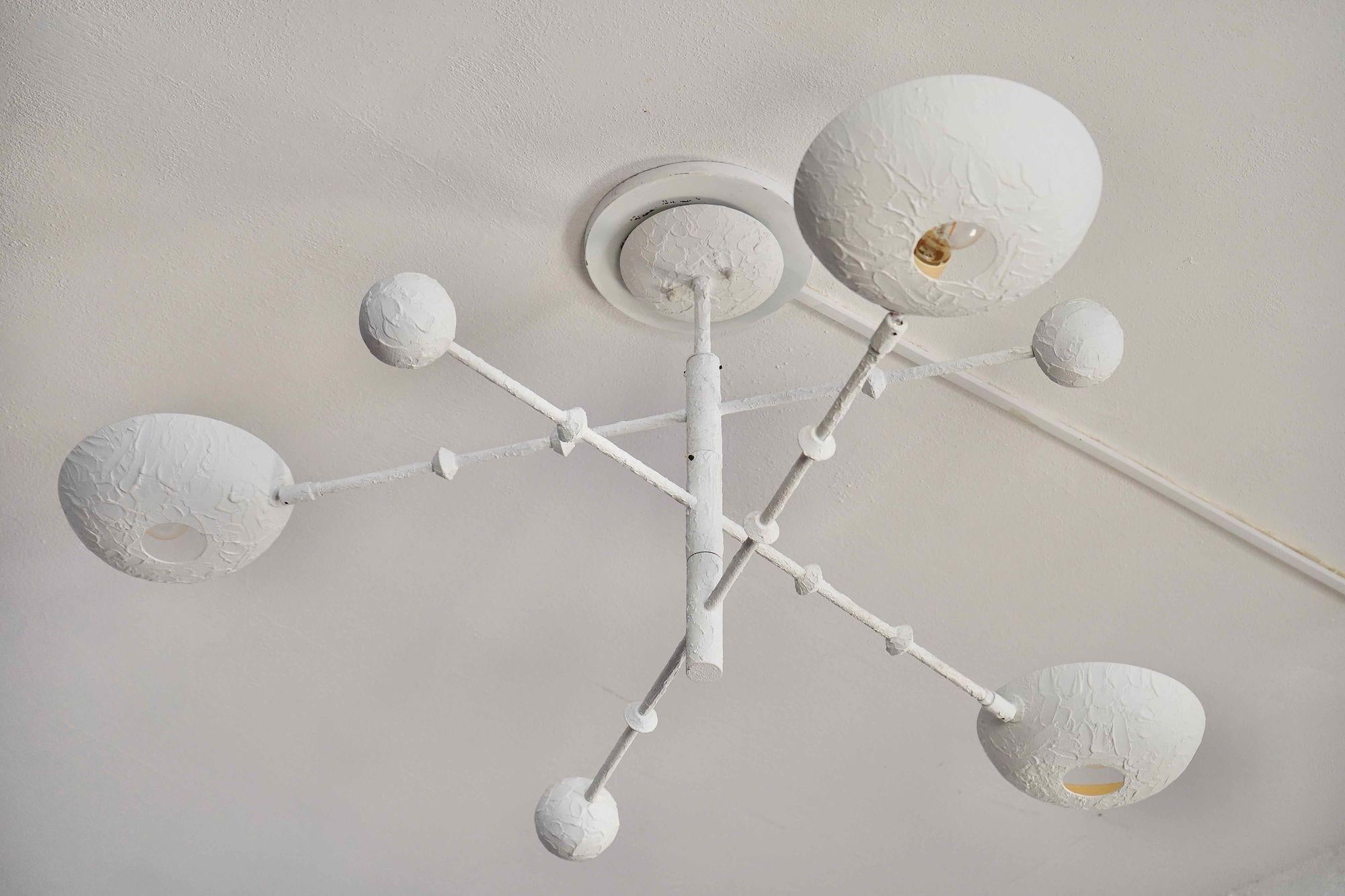 Orbitale chandelier with 3 rotating arms on the new Giacometti style finish. For Sale 1