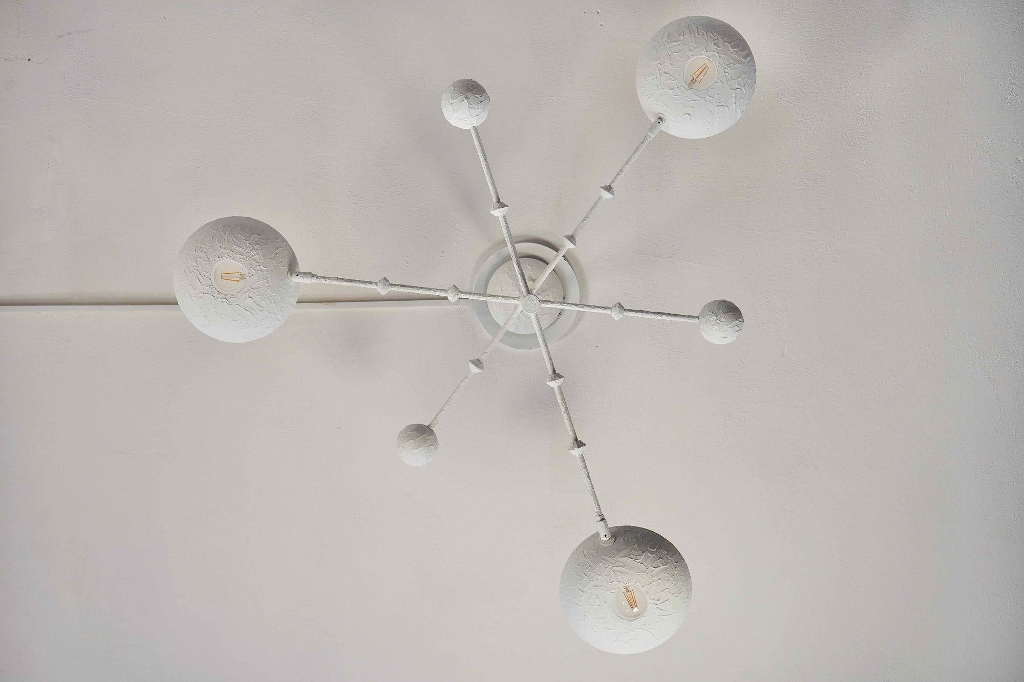 Orbitale chandelier with 3 rotating arms on the new Giacometti style finish. For Sale 2