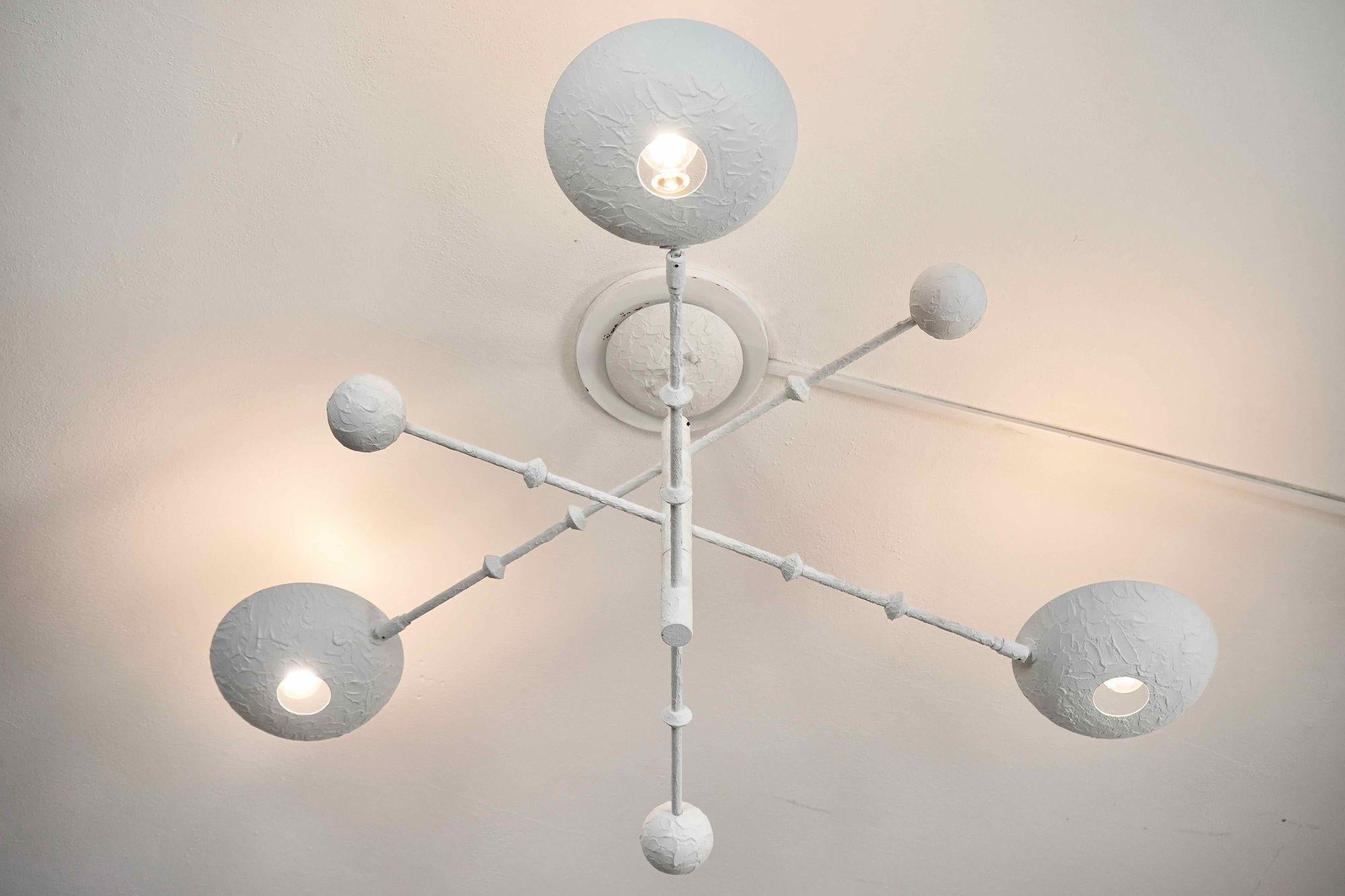 Orbitale chandelier with 3 rotating arms on the new Giacometti style finish. For Sale 4