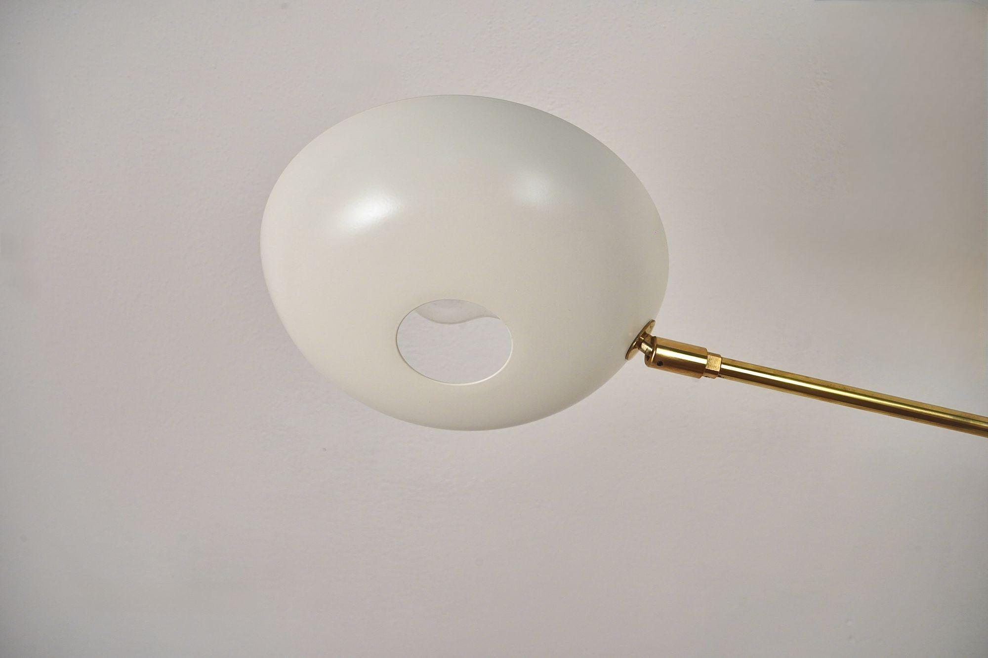 Orbitale Doppio, lampadario a 6 bracci rotanti in ottone, design di Silvio Piattelli in vendita 9