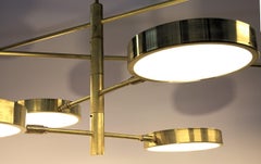 Orbitale Planetario Brass 8 Rotating Arms Chandelier, Featured for Dining Table