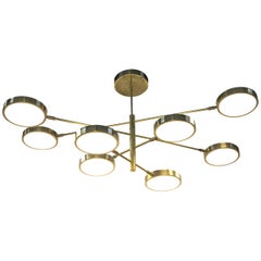 Orbitale Planetario Brass 8 Rotating Arms Chandelier, Featured for Dining Table 