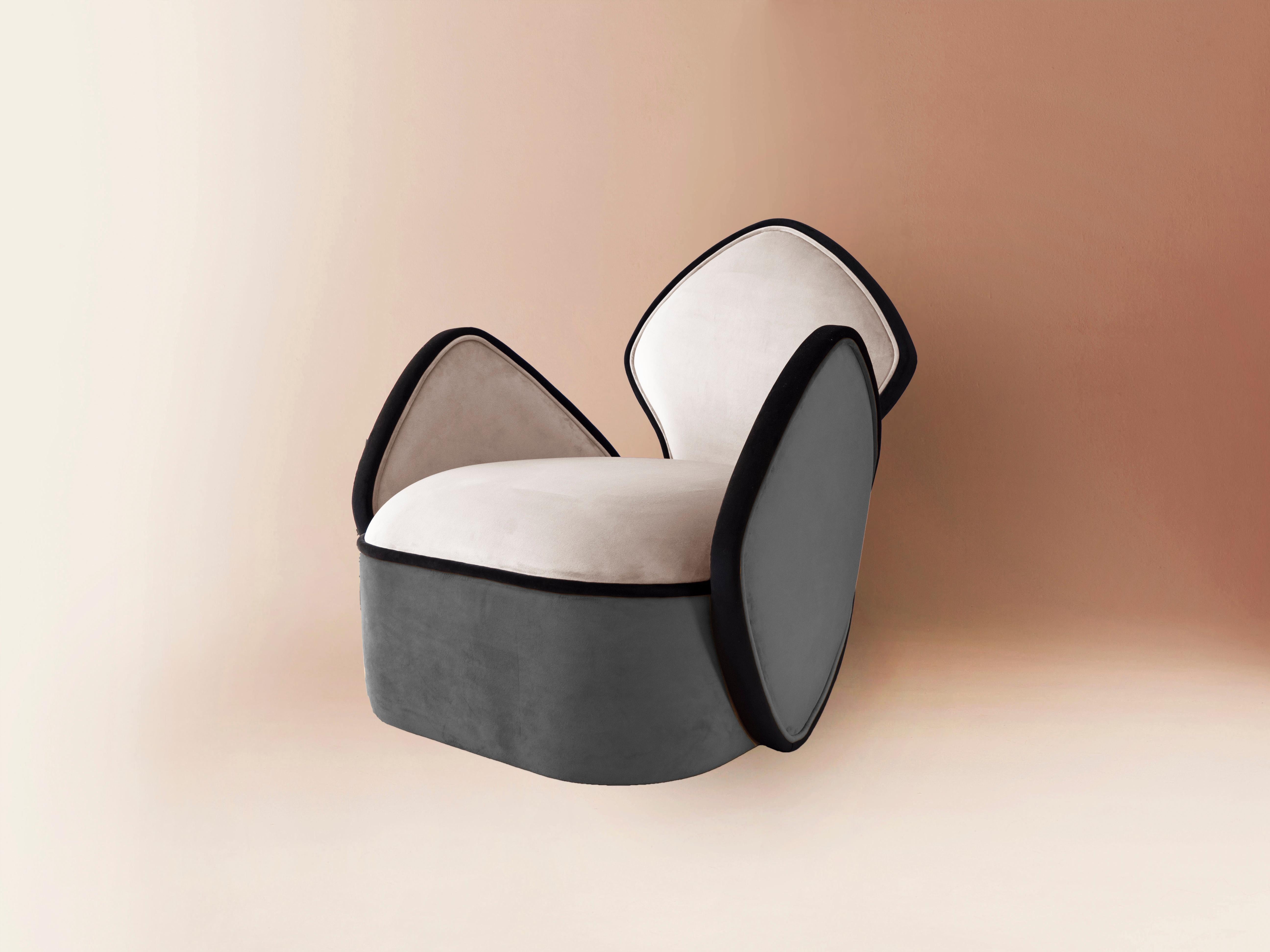 Sillón Orca de Dovain Studio
Dimensiones: H 78 x A 70 x P 72 x SH 34 cm
Materiales: Terciopelo, Madera

Estudio Dovain
Dirección creativa de Sergio Prieto, artista-diseñador español nacido en Talavera de la Reina en 1994. Se dedicó