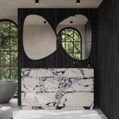 Orca - Double Basin Marble Bathroom Vanity - Calacatta Viola