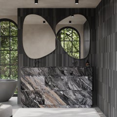 Orca - Double Basin Marble Bathroom Vanity - Grey Galaxy