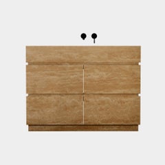 Orca - Marble Bathroom Vanity - Beige Travertine - Large