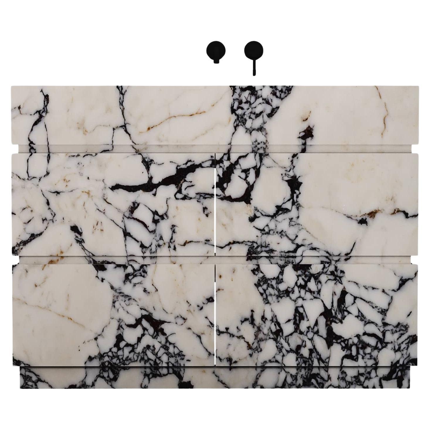 Portugais Vanity de salle de bains Orca - Calacatta Viola - Large en vente