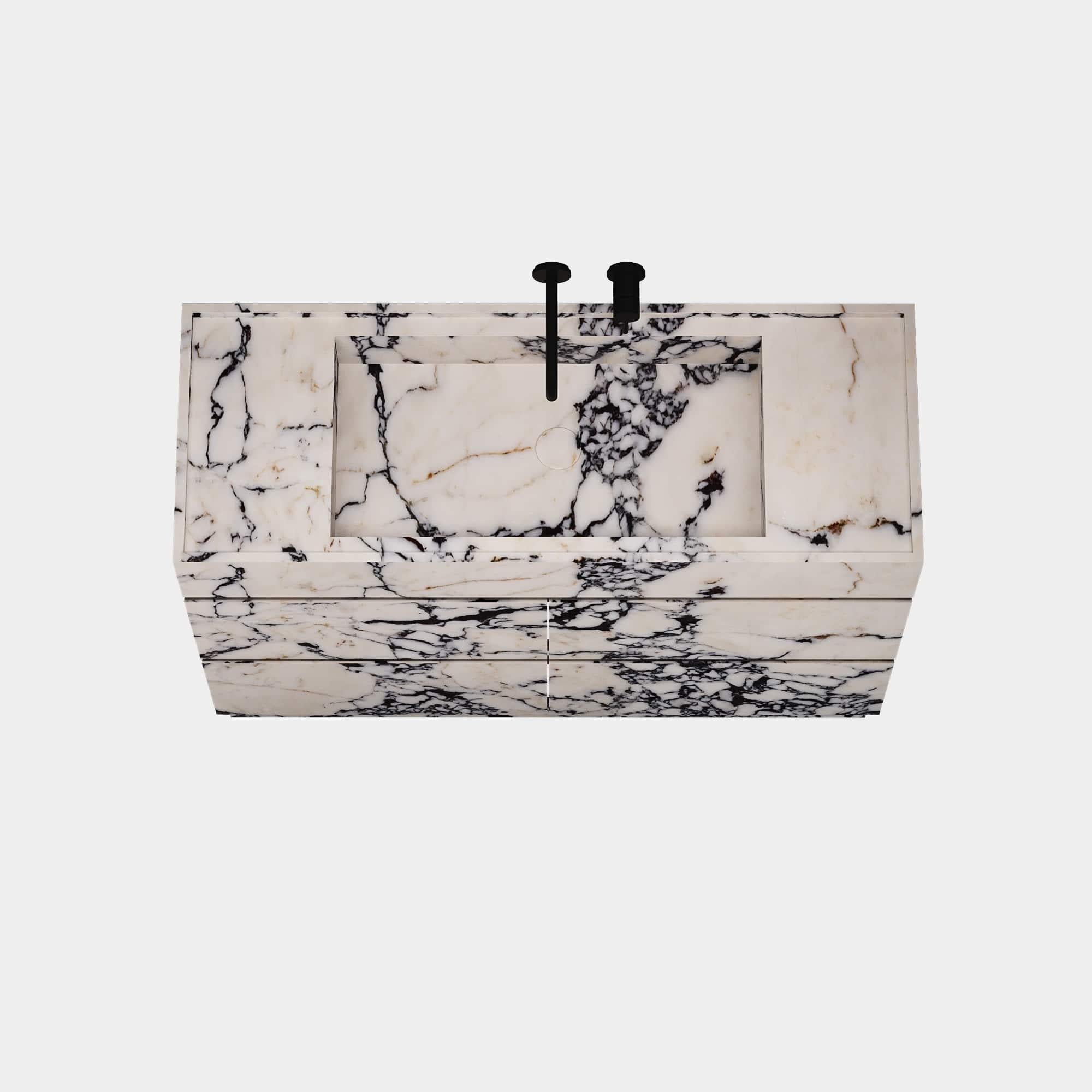 XXIe siècle et contemporain Vanity de salle de bains Orca - Calacatta Viola - Large en vente