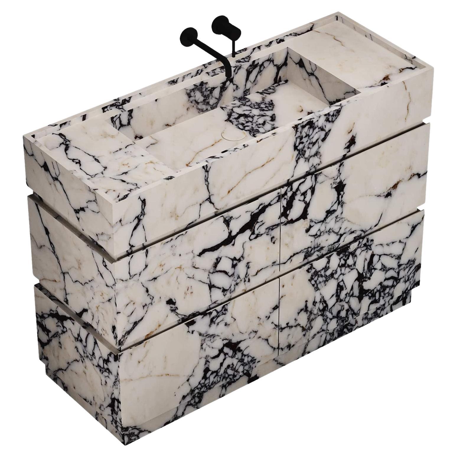 Orca - Marble Bathroom Vanity - Calacatta Viola - Large