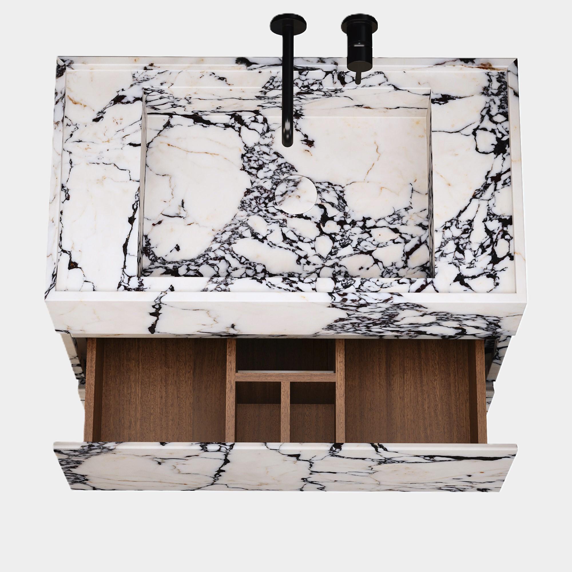 Coiffeuse de salle de bains Orca - Calacatta Viola - Moyen en vente 1