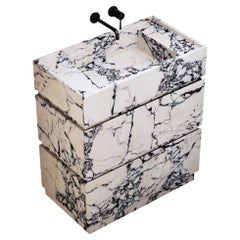 Orca - Mueble de Baño de Mármol - Calacatta Viola - Mediano