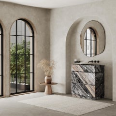 Orca – Marmor-Badschminktisch für das Badezimmer – Grau Galaxy – Groß