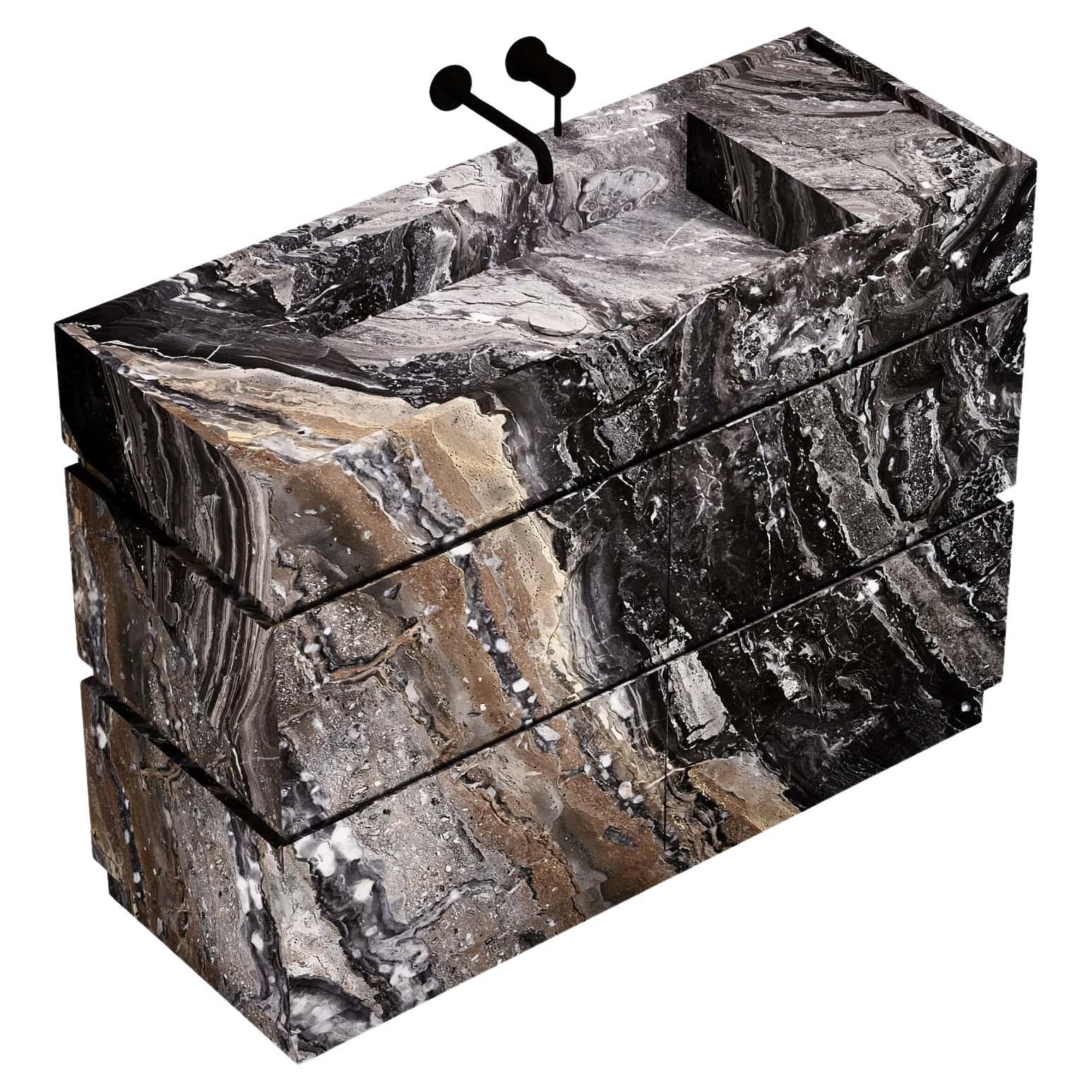 Orca - Marble Bathroom Vanity - Grey Galaxy - Large