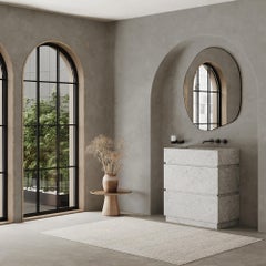 Orca - Marmor-Badschminktisch - Weiß Carrara - Groß