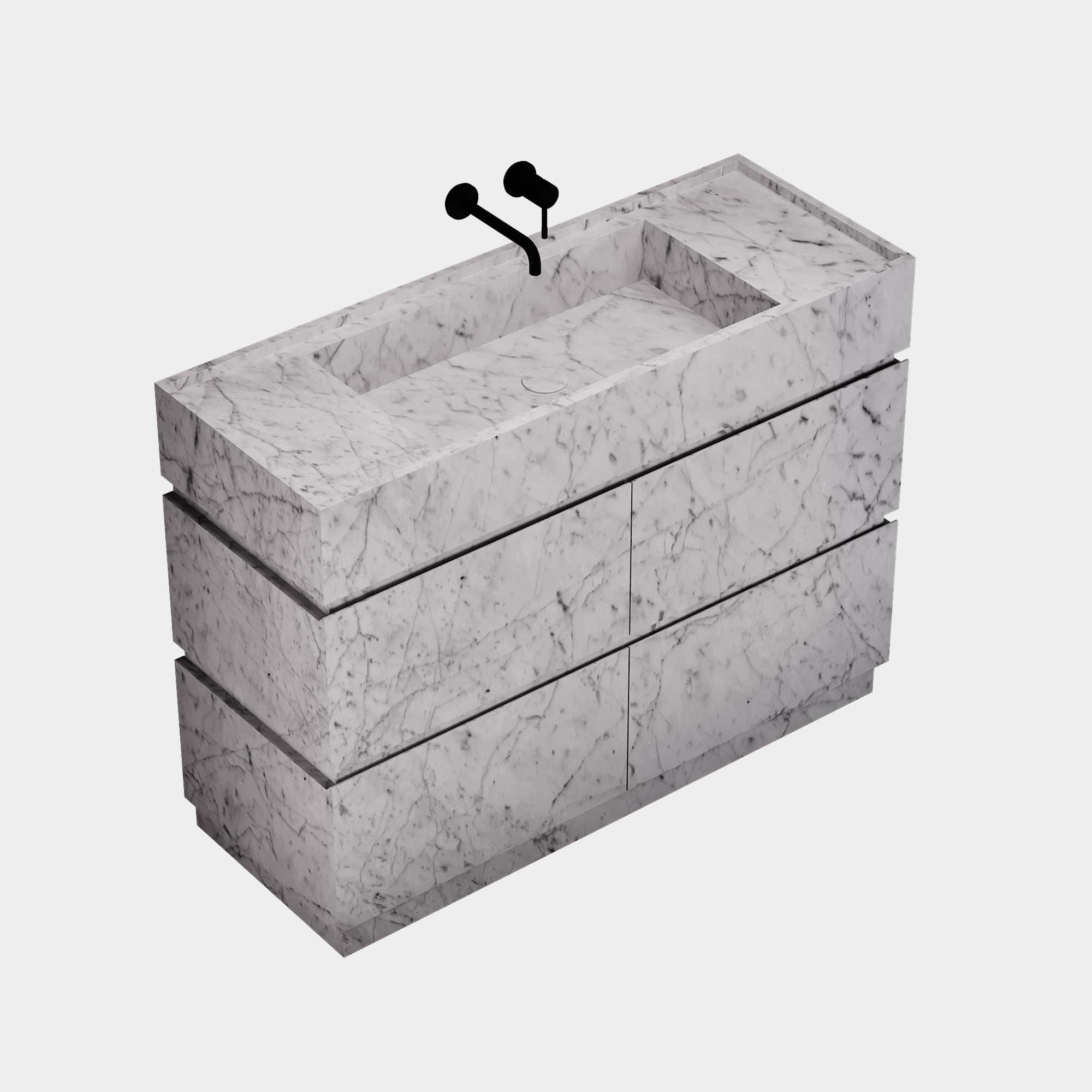Orca - Mueble de Baño de Mármol - Blanco Carrara - Grande Portugués en venta