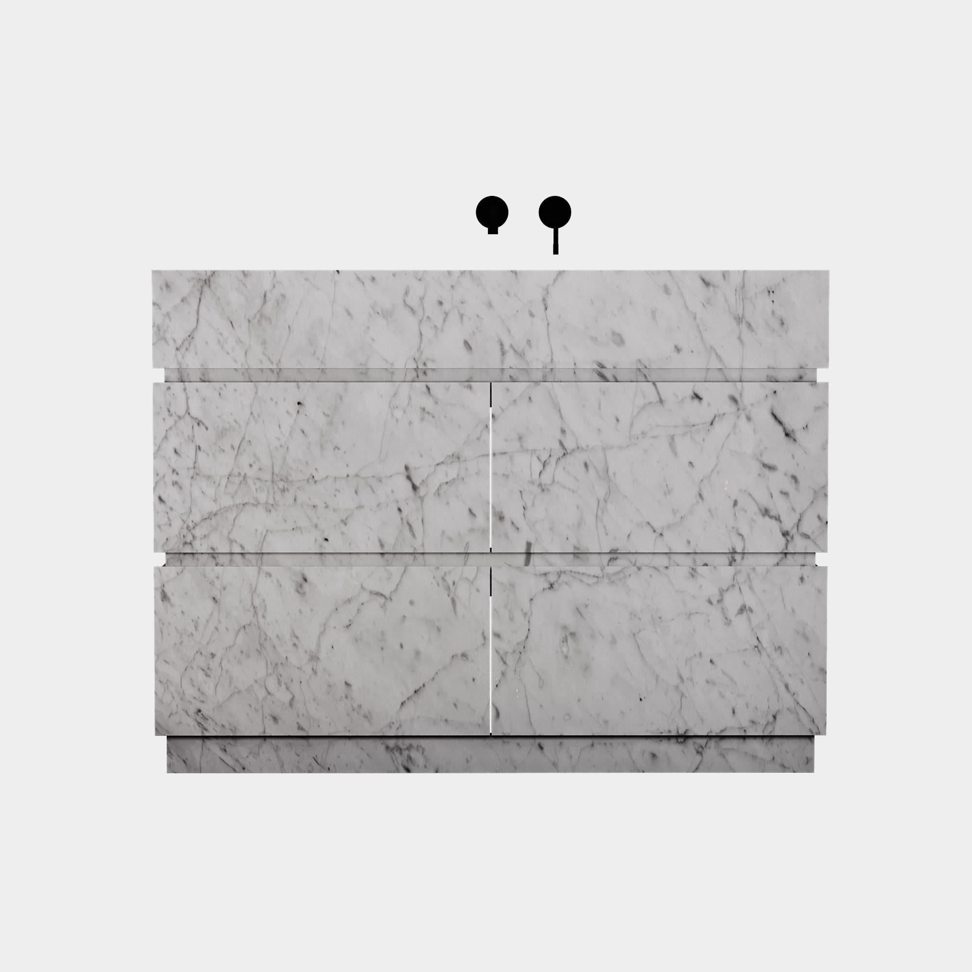 Orca - Mueble de Baño de Mármol - Blanco Carrara - Grande Hecho a mano en venta