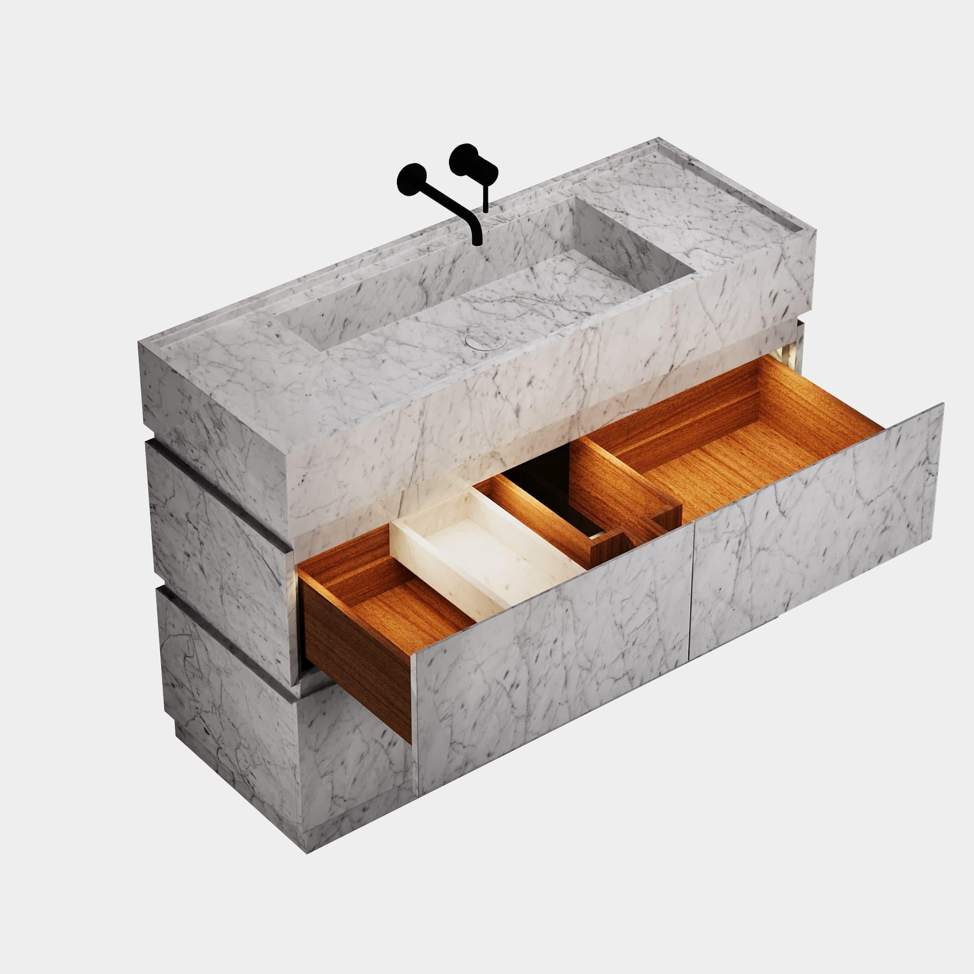 Orca - Mueble de Baño de Mármol - Blanco Carrara - Grande en venta 1