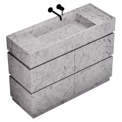 Orca - Marble Bathroom Vanity - White Carrara - Large