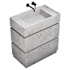 Orca - Marble Bathroom Vanity - White Carrara - Medium
