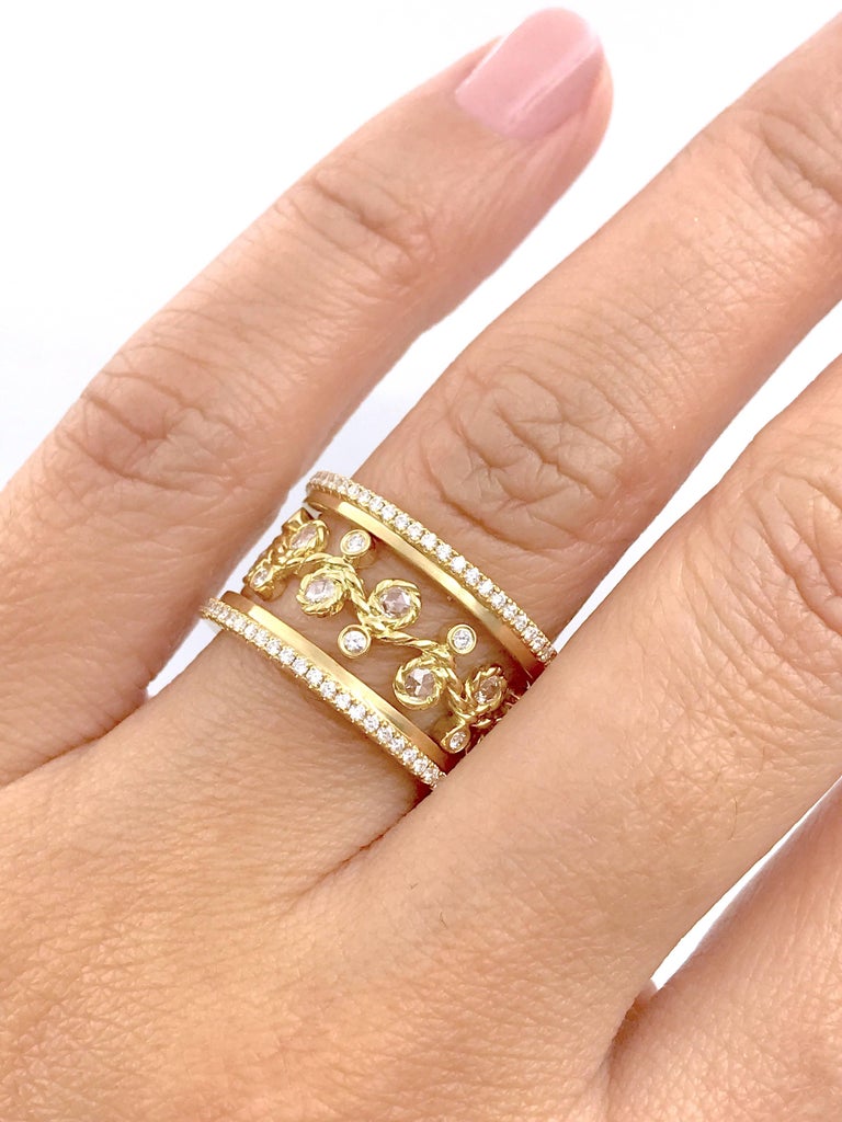 Orchard 18k Gold Rose Cut Diamond Eternity Wavy Band ... (768 x 1024 Pixel)