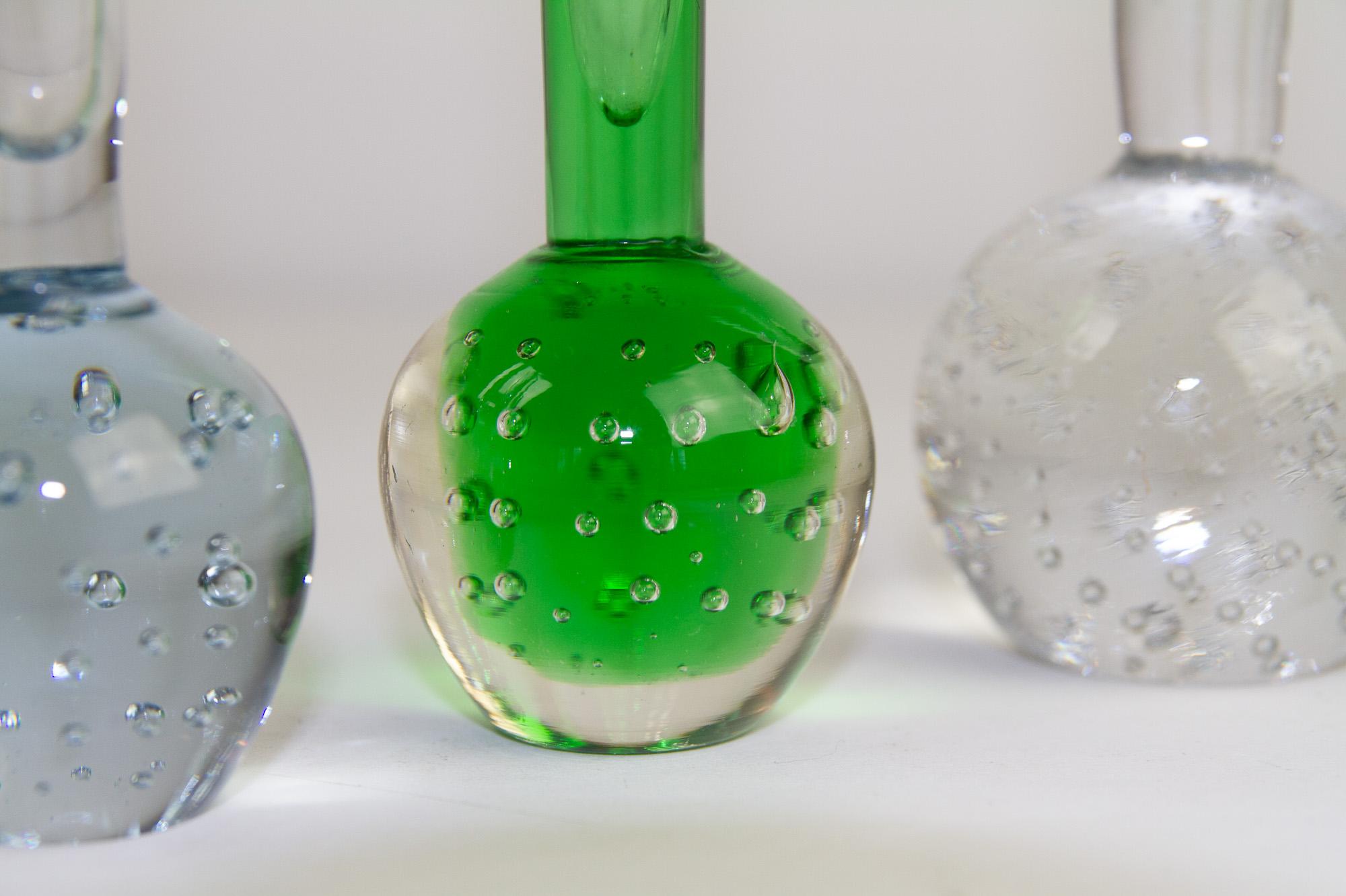 Orchid Bubble Vases by Per Lütken for Holmegaard 1950s, Set 5 In Good Condition For Sale In Asaa, DK
