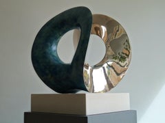 Bronze-Tischskulptur aus Bronze, eine Hommage an Naum Gabo und die Konstruktivisten