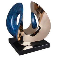Bronze tabletop sculpture that pays tribute to Naum Gabo and the Constructivists