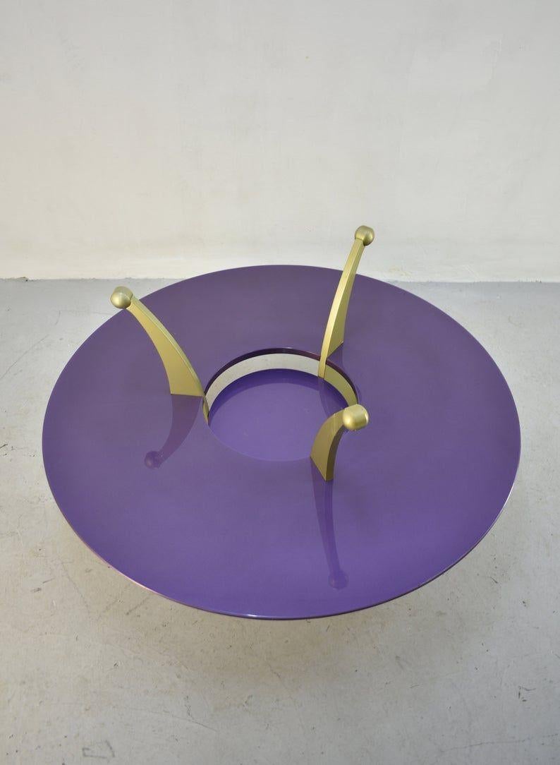 Lacquered Orchid Coffee Table by Massimo Morozzi for Archizoom, 1980s, Italy For Sale