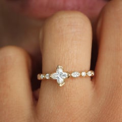 Orchid Cut Diamond Unique and Extraordinary Clover Engagement Ring 'Jasmin'