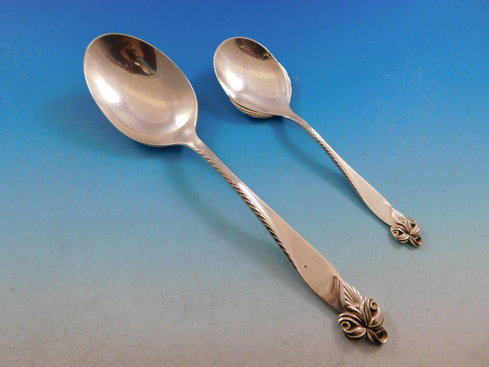 Ensemble de couverts en argent sterling Orchid Elegance de Wallace pour 8 personnes 54 pièces en vente 3