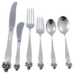 Orchid Elegance by Wallace Sterling Silver Flatware Set Service 72 Pcs Dinner