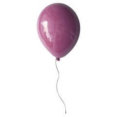 Orchid glossy ceramic balloon sculpture handmade for wall, ceiling