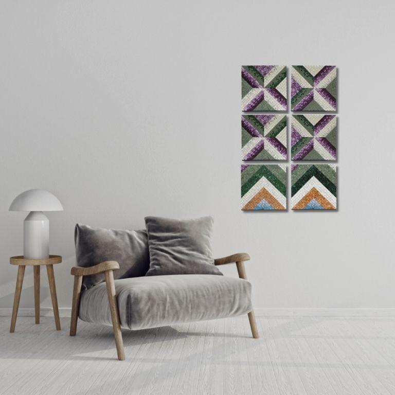 “Orchid” – Installazione murale in mosaico artistico  Kaleidoscope Collection in vendita 1